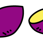 さつまいものラインのカラーイラスト