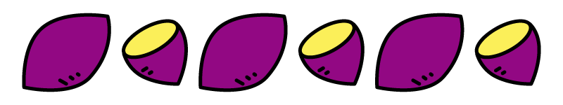 さつまいものラインのカラーイラスト