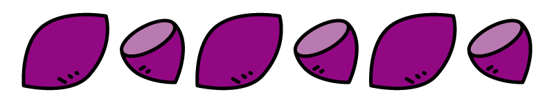 紫芋のラインのカラーイラスト
