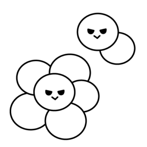 細菌のモノクロイラスト