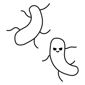 細菌のモノクロイラスト